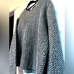 COS boxy silver sweater with textured details size L